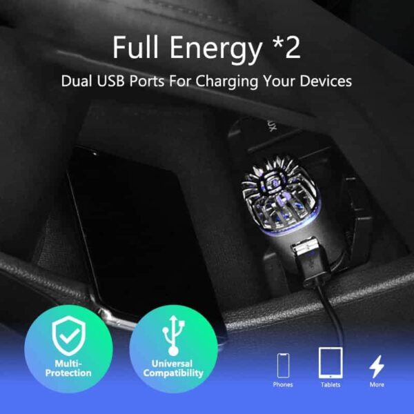 Fawes Car Air Purifier with Dual USB Charger - Image 2