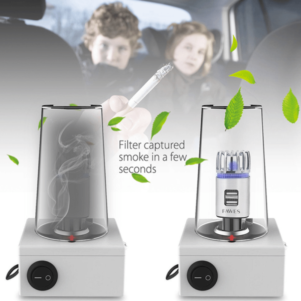 Fawes Car Air Purifier with Dual USB Charger - Image 3