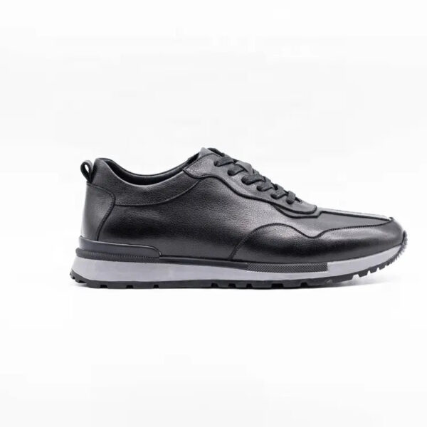 Hot Selling Men Sneaker Fashionable Black Antiskid Rubber Sole Breathable for Running - Image 2