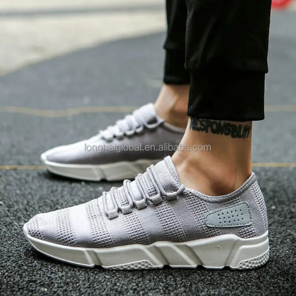 Fashionable Cheap Sport Shoes cool man shoes with black white gray colors - Image 4