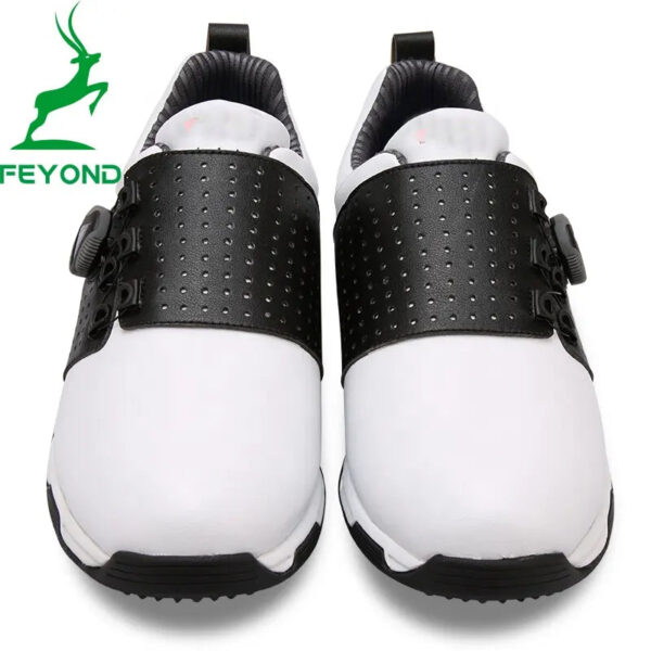 Golf Men Shoes Super Leather Sport Shoes Waterproof Lightweight Knob Buckle Shoelace Sneakers Anti Skid Non-Slip Trainers - Image 2