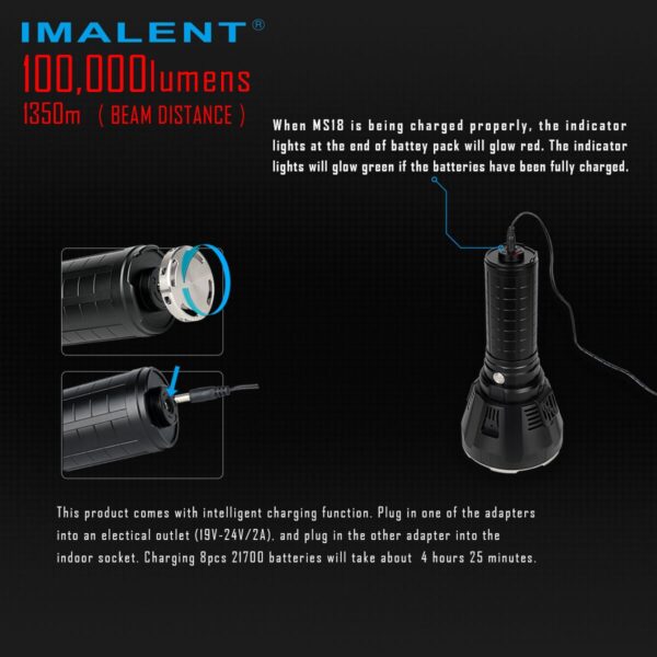 IMALENT MS18 Flashlight LED 1,00,000 Lumens - Image 7