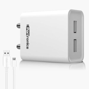 66 2.4A 12w Dual USB Port 5V/2.4A Wall Charger,Comes with 1M Micro USB Cable, USB Wall Charger Adapter for iPhone 11/Xs/XS Max/XR/X/8/7/6/Plus(White)
