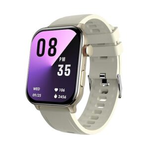 3 Smartwatch with Single chip BT Calling, 2.01" AMOLED Display, 500 Nits Brightness, Functional Crown, IP67 Waterproof, 170+ Watch Faces, 24Hr Health Monitor (Shiny Gold)