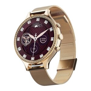 Luxury Smartwatch for Women with 1.32 inch HD Display, 3 Additional Straps, Bluetooth Calling, Voice Assistance, Health Tracker, Multiple Watch Faces